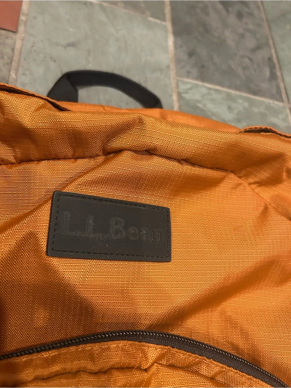 L.L. Bean Orange Backpack with Black Base